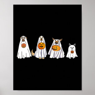 Affiche Chien mignon habillé en foutre d'Halloween Fun Boo