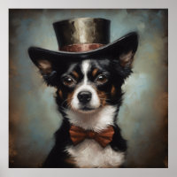 chien mignon portant dessus et arc rouge cravate