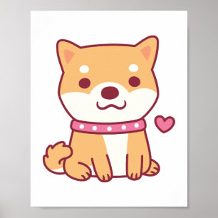 Affiche Chien mignon Shiba Inu