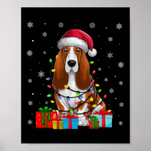 Affiche Chien Moche Noël Éclairage Santa Hat Bet Hound Chi