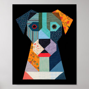 Affiche Chien Motif De Quilt Pour Coudre De Quilter Lover