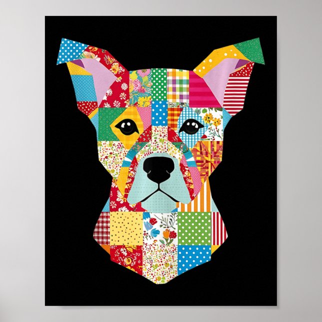 Affiche Chien Motif De Quilt Pour Coudre De Quilter Lover (Devant)