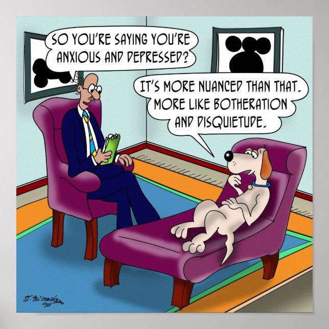 Affiche Chien névrotique sur le canapé (Devant)