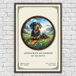 Affiche Chien noir et feu autrichien Série de zoologie