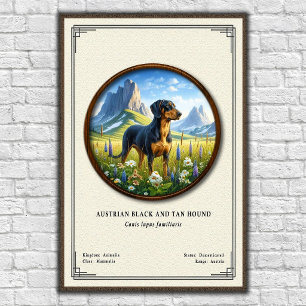 Affiche Chien noir et feu autrichien Série de zoologie