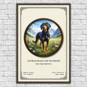 Affiche Chien noir et feu autrichien Série de zoologie