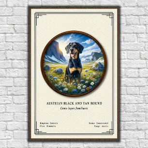 Affiche Chien noir et feu autrichien Série de zoologie