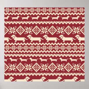 Affiche Chien nordique : Motif d'illustrations excentrique