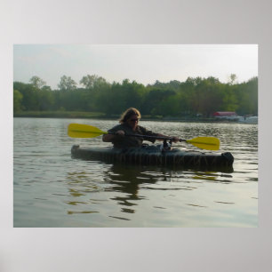 Affiche Chien Paddler