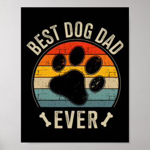 Affiche Chien Papa Jamais Vintage Pour Rétro Fête des père