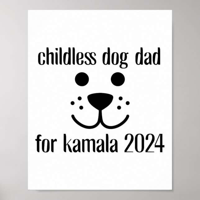 Affiche Chien Papa Pour Kamala Harris 2024 (Devant)