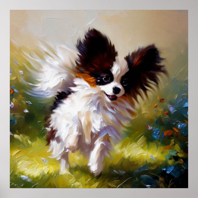 Affiche Chien papillon (Devant)