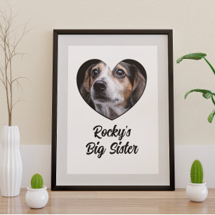Affiche chien photo customisé grande soeur
