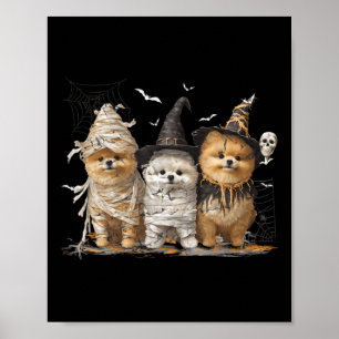 Affiche Chien Poméranie Ed Fantôme Halloween