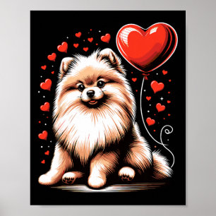 Affiche Chien Poméranien Saint-Valentin Propriétaire de ch