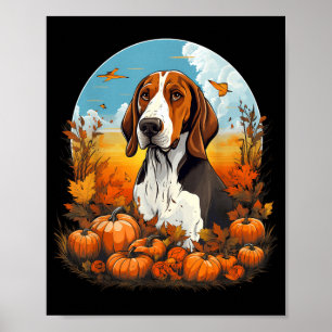 Affiche Chien Pompier Treeing Walker Coonhound Halloween