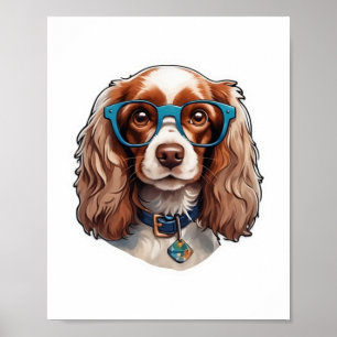Affiche Chien Puppy Pooch Cute Drôle Lunettes Etudiant