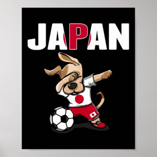 Affiche Chien qui fait dabbing Japon Maillot de supporters