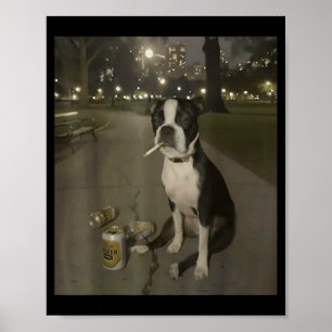 Affiche Chien qui fume drôle Mème Cigarette Mème Chien Gen