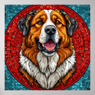 Affiche chien Saint-Bernard