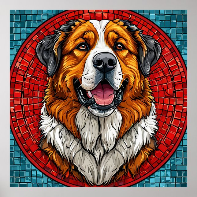 Affiche chien Saint-Bernard (Devant)