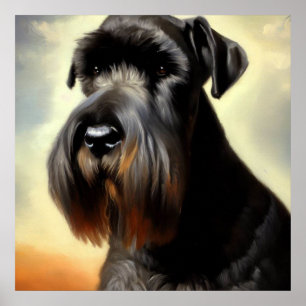Affiche Chien Schnauzer géant