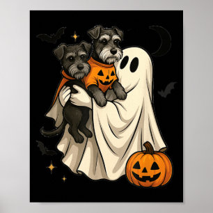 Affiche Chien Schnauzer Miniature Fantôme Halloween