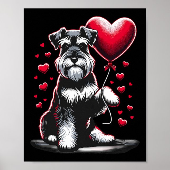Affiche Chien Schnauzer Saint-Valentin Propriétaire de chi (Devant)