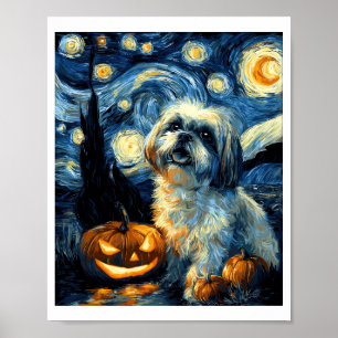 Affiche Chien Shih Tzu mignon citrouille de Halloween Jack