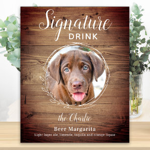 Affiche Chien Signature Boissons Animaux de compagnie Phot