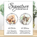 Affiche Chien Signature Boissons Personnalisé 2 Photo Anim<br><div class="desc">Signature Cocktails de vos animaux de compagnie ! Inclure votre meilleur chien, meilleur chat et tout animal de compagnie dans votre mariage avec son bar à boissons signature pour vos invités. Parfait pour les amoureux de les chiens, et un bar spécial chien sera un succès à votre mariage. Blanc simple...</div>