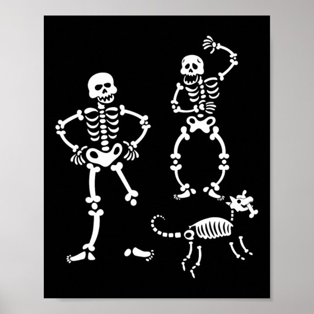 Affiche Chien Skull Skeleton Courir Halloween Costume Part (Devant)