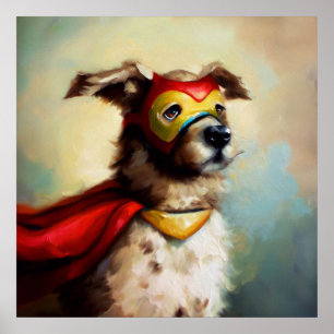 Affiche Chien Superhero