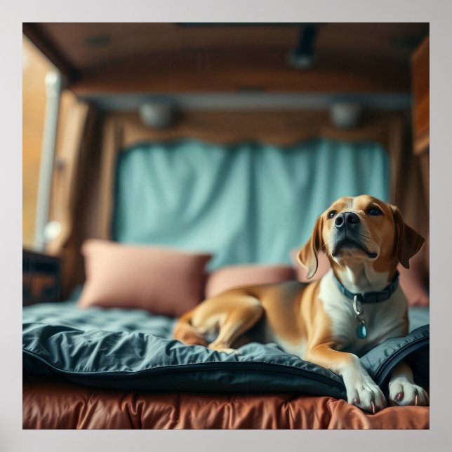 Affiche Chien sur Lit (Devant)