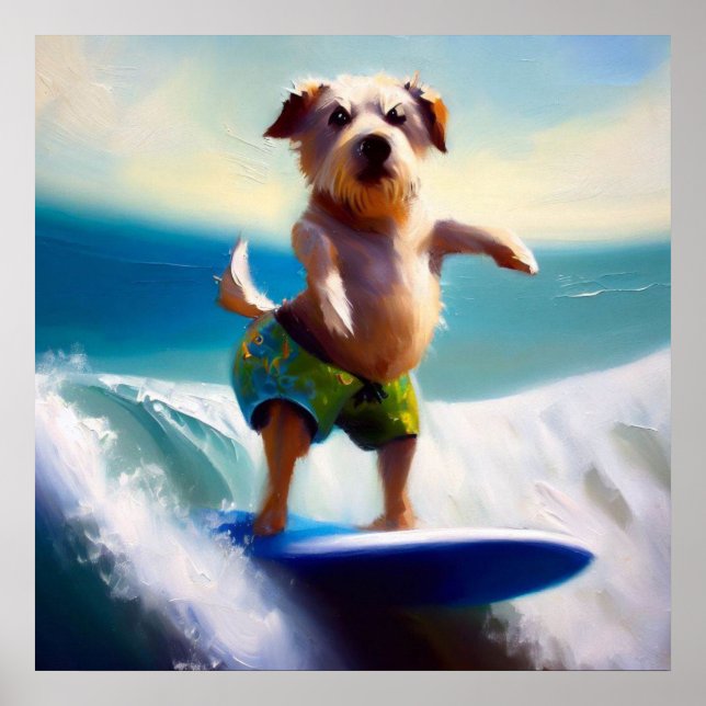 Affiche Chien surf (Devant)