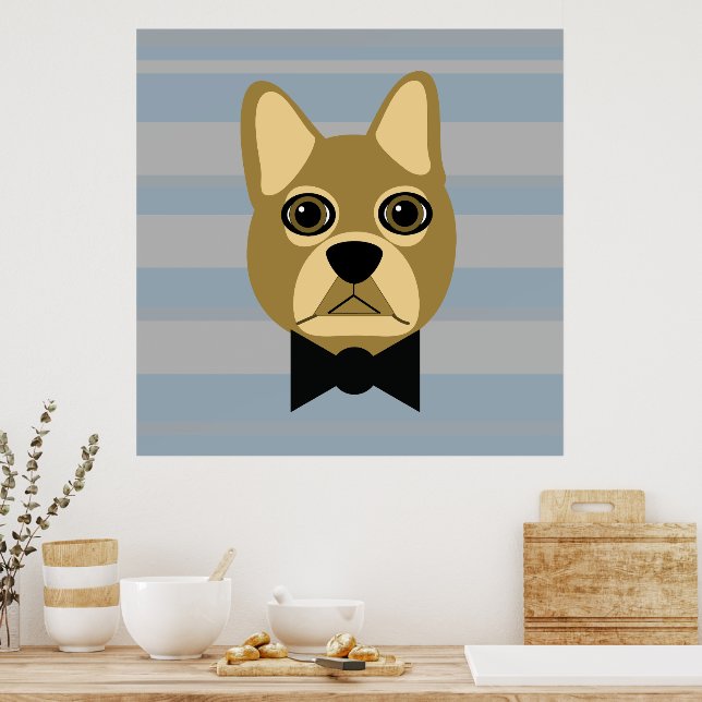 Affiche Chien-taureau Brown, Grilles (Cuisine)