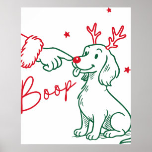 Affiche Chien teckel Boop de Noël