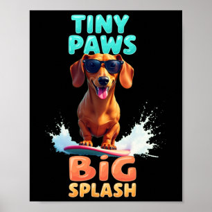 Affiche Chien Teckel Cool Surfant Pour Hommes Femmes Fille
