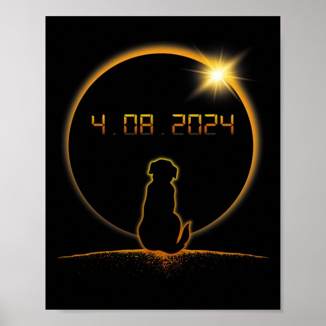 Affiche Chien total éclipse solaire (Devant)
