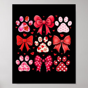 Affiche Chien Valentine Coquette Chien Coeur Empreinte de 