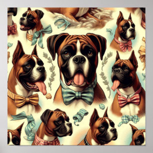 Affiche Chien vintage sans soudure