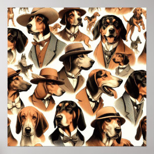 Affiche Chien vintage sans soudure