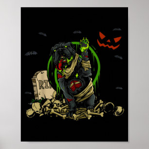 Affiche Chien zombie bouledogue Chien zombie drôle Hallowe