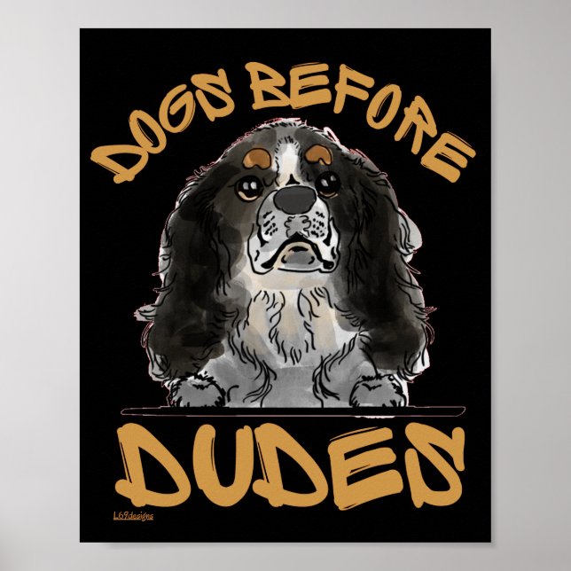 Affiche CHIENS AVANT LES DUDES Cavalier Roi Charles Spanie (Devant)