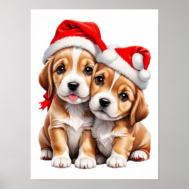 Affiche Chiens chiots de Noël (Devant)
