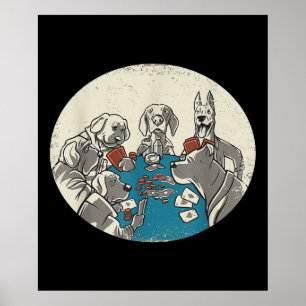 Affiche Chiens cool Jouer Cartes Poker Texas Holdem