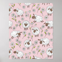 Chiens de comptage sur coton bonbon rose