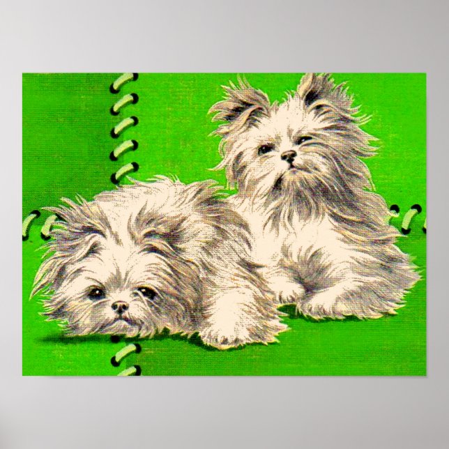 Affiche chiens de couverture mignons (Devant)