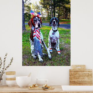 Affiche Chiens de fête pour célébration patriotique