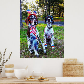 Affiche Chiens de fête pour célébration patriotique